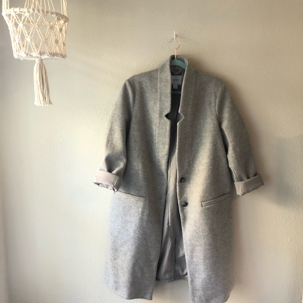 Old Navy Light Heather Grey Oversized Coat Size L